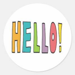 Hello! Runt Klistermärke
