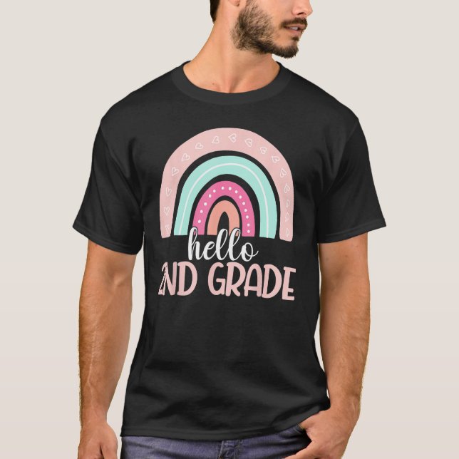 Hello Second Grade Back To School 2nd Grade Teache T Shirt (Framsida)