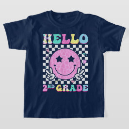 Hello Second Grade Coquette Bow Teacher Girl T Shirt