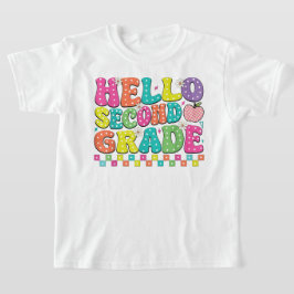 Hello Second Grade Coquette Bow Teacher Girl T Shirt