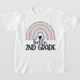 Hello Second Grade Coquette Bow Teacher Girl T Shirt