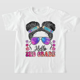 Hello Second Grade Coquette Bow Teacher Girl T Shirt