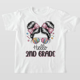 Hello Second Grade Coquette Bow Teacher Girl T Shirt