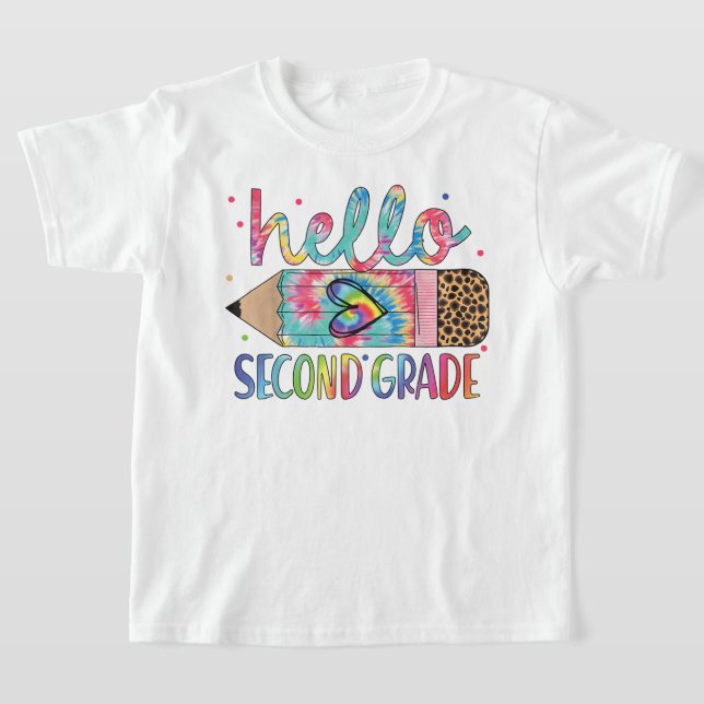 Hello Second Grade Coquette Bow Teacher Girl T Shirt (Laydown)