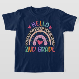 Hello Second Grade Coquette Bow Teacher Girl T Shirt