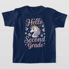 Hello Second Grade Coquette Bow Teacher Girl T Shirt