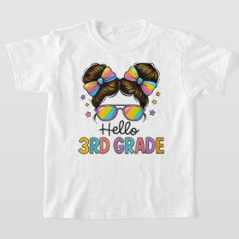 Hello Second Grade Coquette Bow Teacher Girl T Shirt