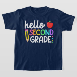 Hello Second Grade Coquette Bow Teacher Girl T Shirt