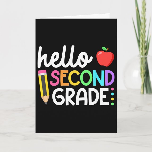 Hello Second Grade Team 2nd Grade Byck To School T Kort (Framsida)
