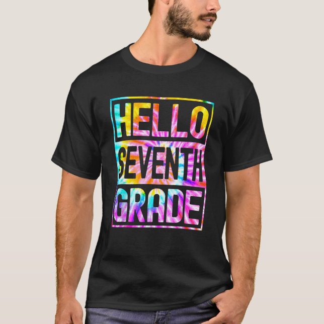 Hello Seventh Grade Back to School 7th Grade Teach T Shirt (Framsida)