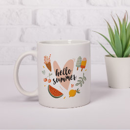 Hello Sommar Citat Färgglad Söt Kaffemugg
