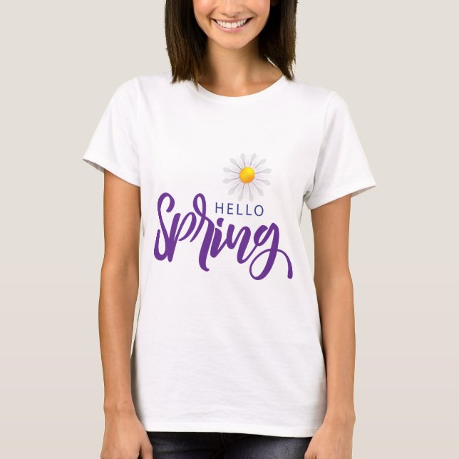 hello spring salut printemps t shirt (Framsida)