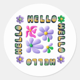 Hello Spring | with Fresh Floral  Runt Klistermärke