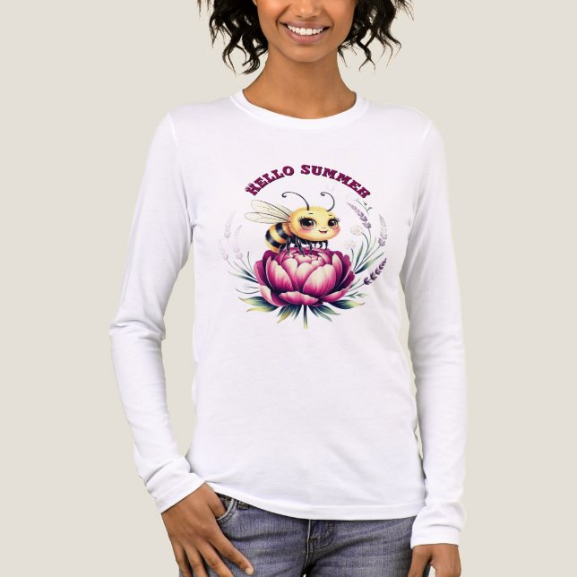Hello summer  baby bodysuit t shirt (Framsida)