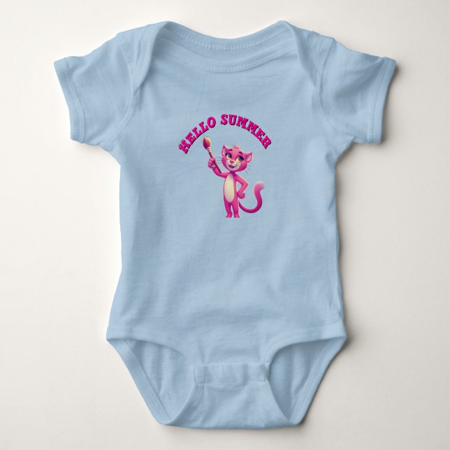 Hello summer  baby bodysuit t shirt (Framsida)