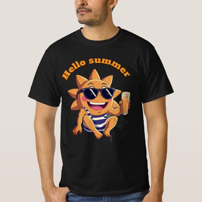 Hello summer  baby bodysuit t shirt (Framsida)