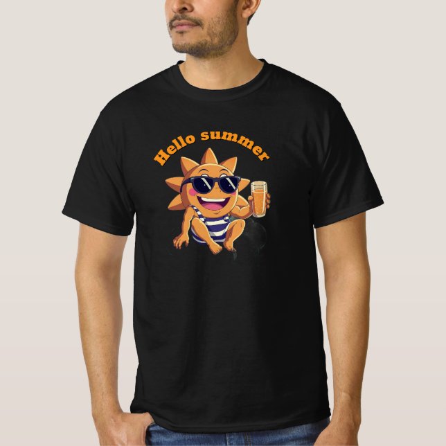 Hello summer  baby bodysuit t shirt (Framsida)