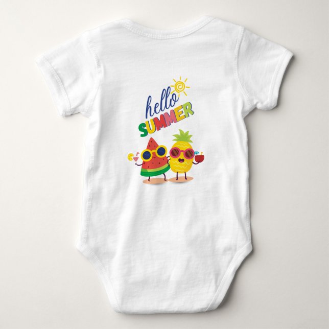 "Hello summer" baby bodysuit T Shirt (Baksida)