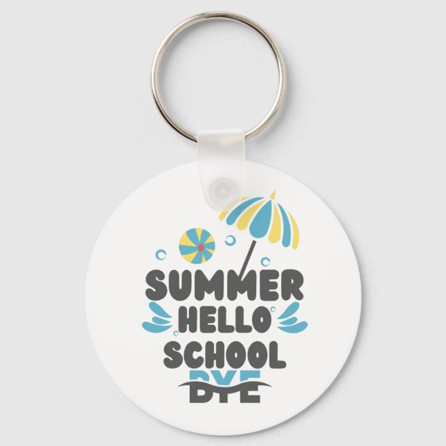 Hello Summer Bye School Acrylic Keychain Nyckelring (Framsida)