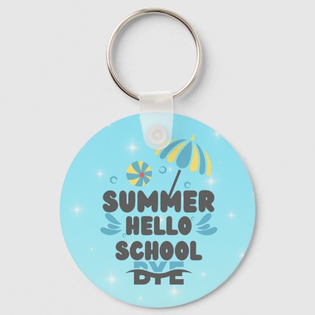 Hello Summer Bye School Acrylic Keychain Nyckelring (Framsida)