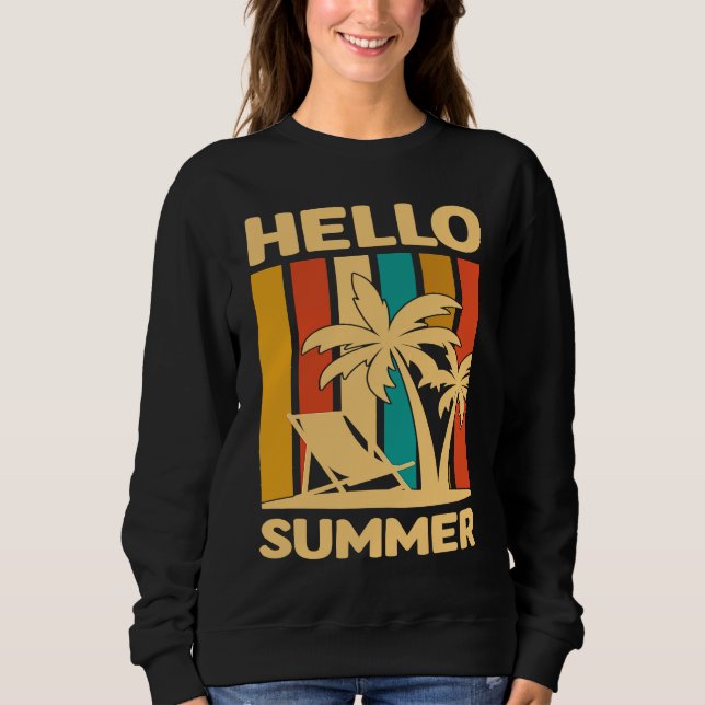 Hello Summer Feeling Tropical Beach Summer Vacatio T Shirt (Framsida)