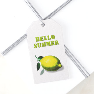 Hello Summer Green Lemon Favor Presentetikett