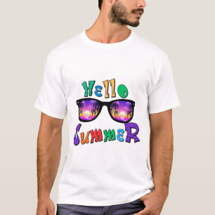 Hello Summer Herr T-Shirt Tropisk Solnedgång Str