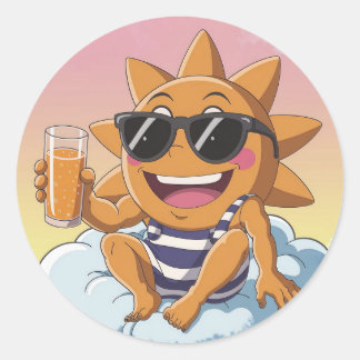 Hello summer holiday runt klistermärke