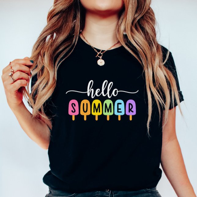 Hello Summer Ice Pop; Bright & Fun Seasonal Women T Shirt (Skapare uppladdad)