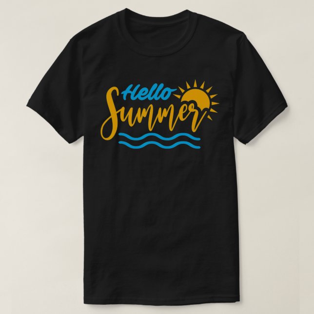 HELLO SUMMER Last Day School Teacher Student Beach T Shirt (Design framsida)