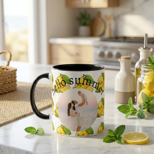Hello Summer Lemon Custom Photo Mug Gift Mugg (Skapare uppladdad)