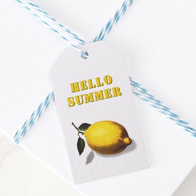 Hello Summer Lemon Favor Presentetikett (Skapare uppladdad)