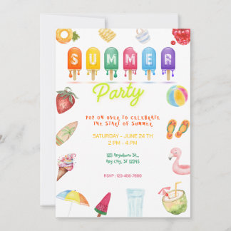 hello summer party inbjudningar