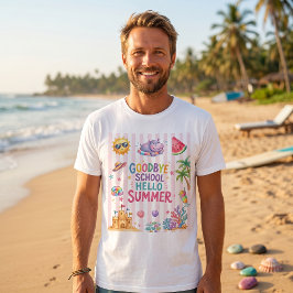 Hello Summer Party Ränder T-Shirt
