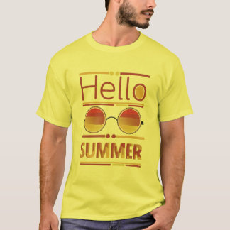 Hello Summer Retro Sunset Solglasögon T-shirt