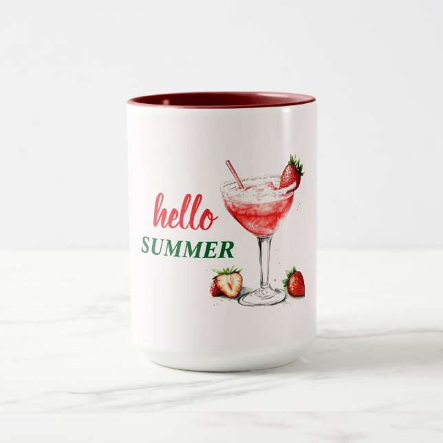 Hello Summer | Strawberry Cocktail Combo Mug Mugg (Center)