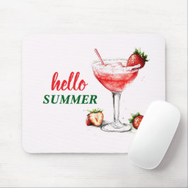 Hello Summer | Strawberry Cocktail Mouse Pad Musmatta