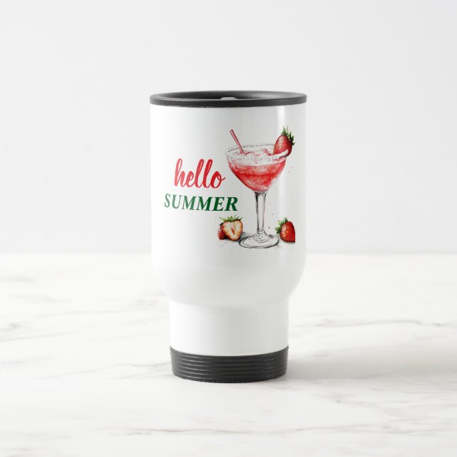 Hello Summer | Strawberry Cocktail Travel Mug Resemugg (Center)