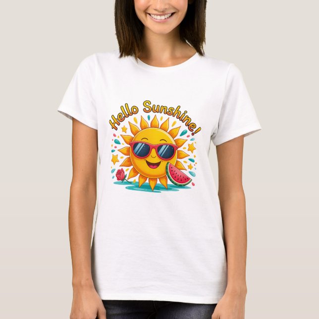 Hello Summer  T Shirt (Framsida)