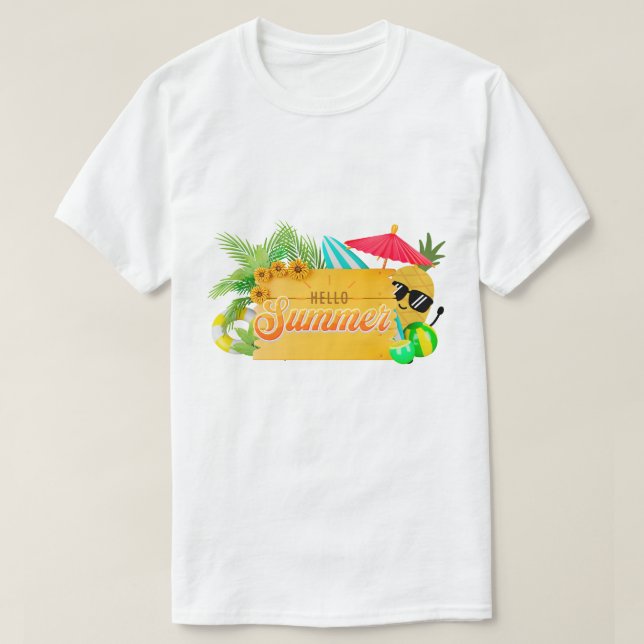 Hello Summer – T-shirt Tropical Évasion (Design framsida)