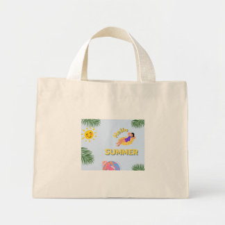 Hello summer tote bag mini tygkasse