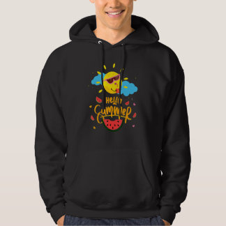 Hello Summer Watermelon  Melon Fruit Summer Vacati Hoodie