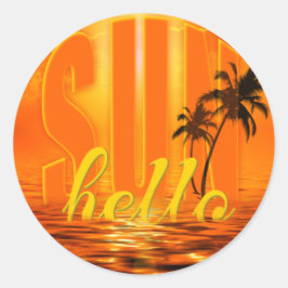 Hello Sun Travel Runt Klistermärke