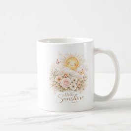 Hello Sunshine Design – Cute Sun and Floral  Kaffemugg