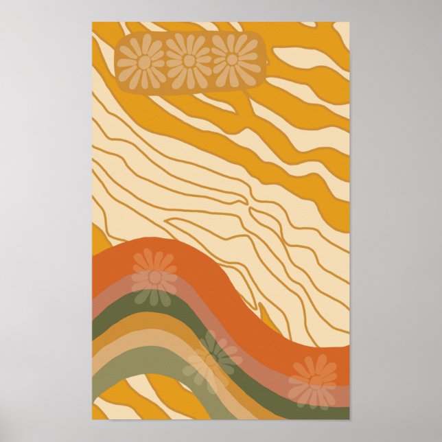 Hello Sunshine - Retro Blomsterflicka Poster (Framsidan)