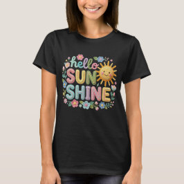 Hello Sunshine Virkad Stil Blommig T Shirt