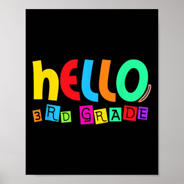 Hello Third 3rd Grade Back To School For Student B Poster (Framsidan)