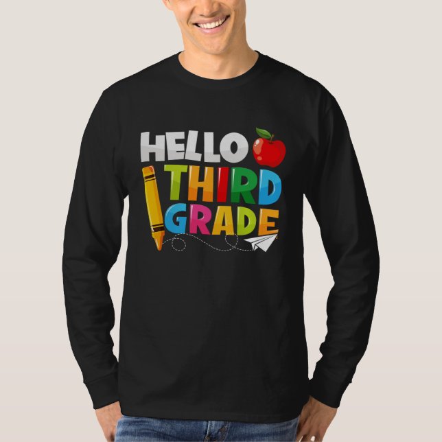 Hello Third Grade Back To School 3rd Grade Boys Gi T Shirt (Framsida)