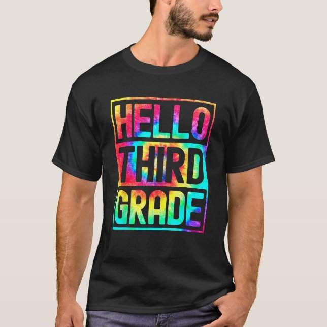 Hello Third Grade Back to School 3rd Grade Teacher T Shirt (Framsida)