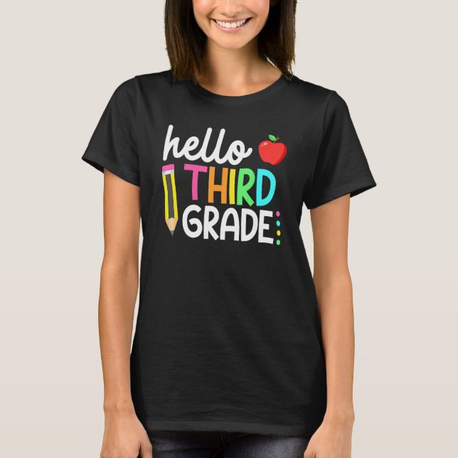 Hello Third Grade Team 3rd Grade Back To School Te T Shirt (Framsida)